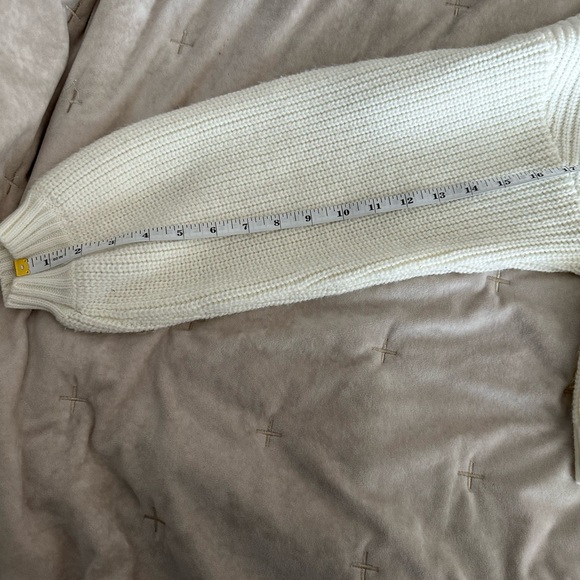 Zaful White Ribbed Knit Mock Neck Sweater Pullover Long Sleeve Size M Womens EUC - Picture 6 of 6